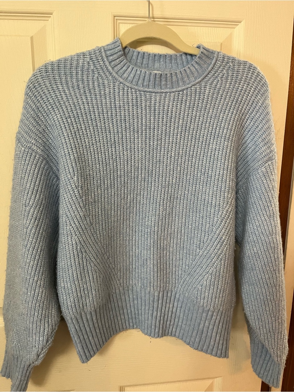 Time and Tru Light Blue Ribbed Crewneck Sweater